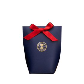 Small Blue Pouch With Red Ribbon