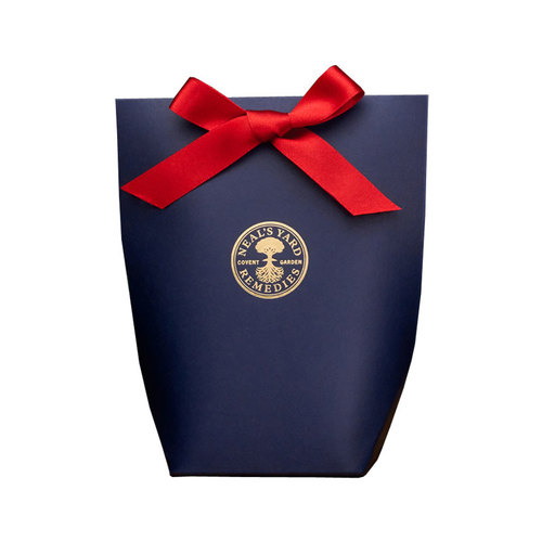 Medium Blue Pouch With Red Ribbon, Neal's Yard Remedies